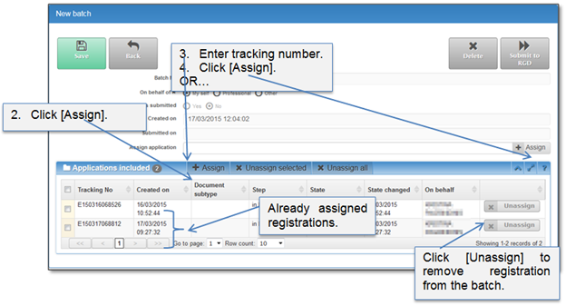Create new batch