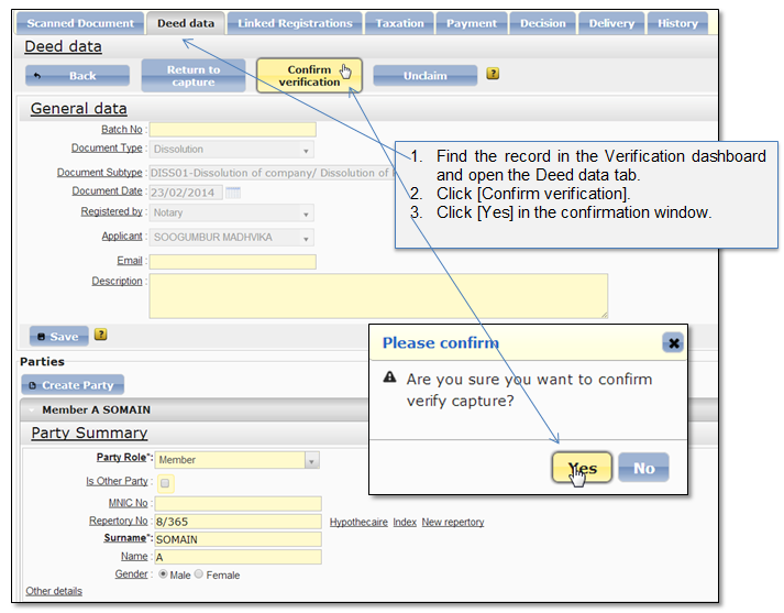 System.data Verification Photocaption Confirm data capture verification