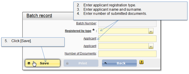 Create batch